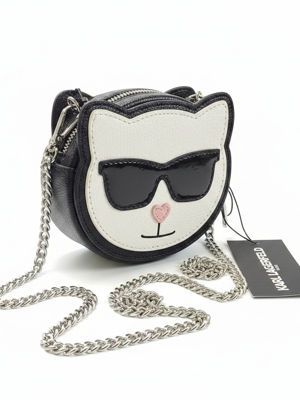 Karl Lagerfeld Paris Cat Crossbody Bag Choupette Style Chain Strap NWT